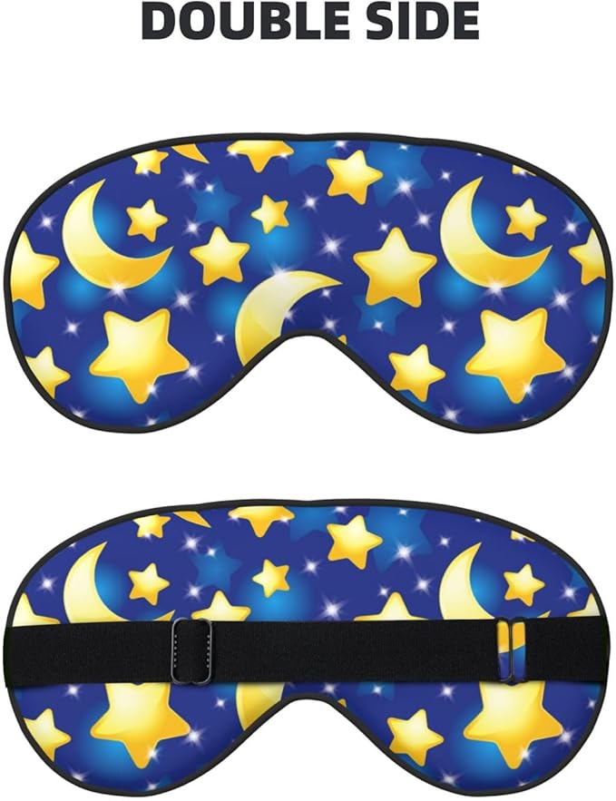 Night Sky Star and Moon Sleeping Eye Mask Eye Mask for Sleeping Soft Comfort Eye Shade Blackout Eye Cover for Deep Rest Travel Nap Meditation