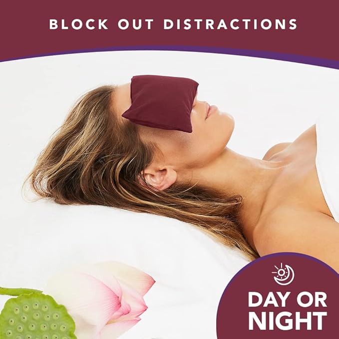 Lotus Unscented Weighted Eye Pillow – Natural Flaxseed Eye Mask for Meditation, Yoga & Travel – Relaxation Gift for Men & Women