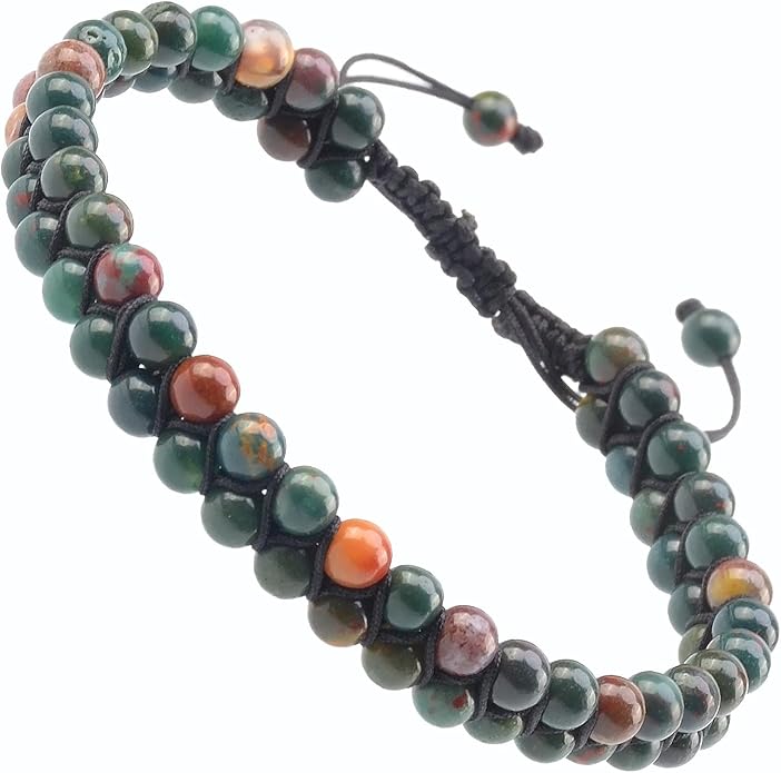 MASSIVE BEADS Double Layer Natural Chakra Healing Power Crystals Macrame Bracelet Yoga Stone Beads Gemstone Meditation Relax Anxiety Bangle for Unisex Women Men