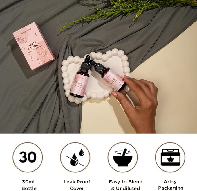 Folkulture Premium Essential Oil Blends for Diffuser for Home | 1.01 Fl Oz Amber Essential Oils for Aromatherapy | Fragrance Oils for Soap & Candle Making Scents | Diffuser Oil for Massage