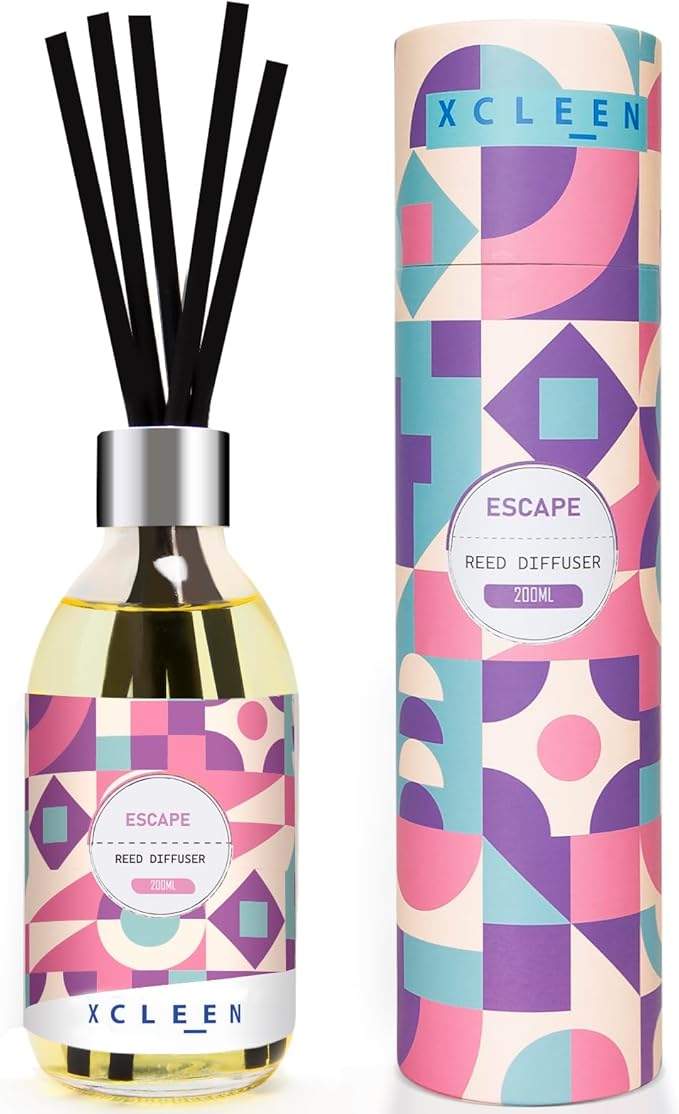 Escape Reed Diffuser Set, 6.7 Oz Large Bottle Scent Diffuser with Sticks, Home Fragrance Oil Diffuser for Bathroom Office Air Freshener, More Masculine Scent