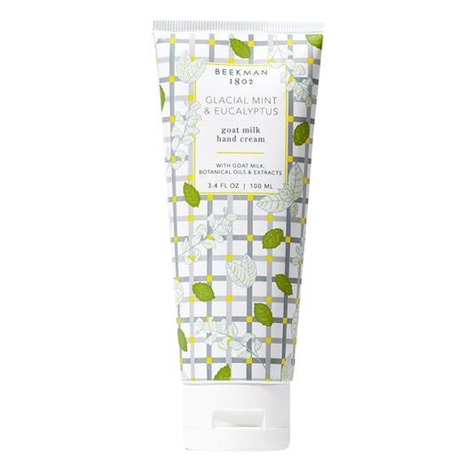 Beekman 1802 Glacial Mint & Eucalyptus Hand Cream - 3.4 oz - Scented - Nourishes, Hydrates & Repairs - With Goat Milk, Shea Butter & Glycerin - Non-Greasy - No Irritation - Good for Sensitive Skin