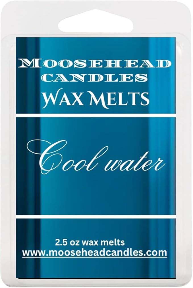Cool Water Scented 4 Pack of Moosehead Wax Melts | 90's Men's Cologne icon | 24 Total Wax melt Cubes Highly Scented Soy Wax Blend Melts