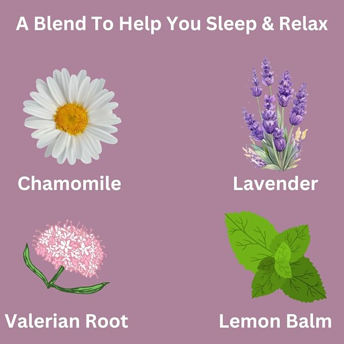 Sleep Easy Herbal Tea – 35 Tea Bags – Chamomile, Lavender, Lemon Balm, Valerian Root & Passion Flower – Natural Sleep Support for a Calm, Restful Night’s Rest. Caffeine-Free.