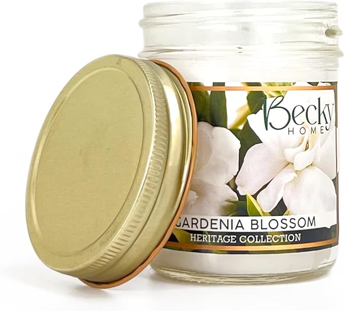 8oz Gardenia Scented Candles for Home, 45 Hrs Soy Wax Scented Candle for Stress Relief, Aromatherapy Candle Gifts for Men and Women, Floral Scent