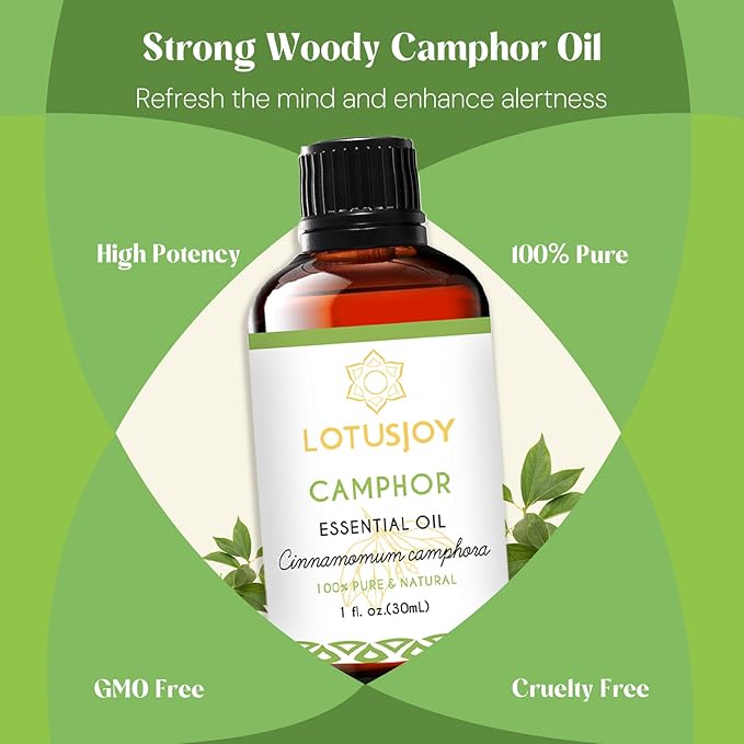 Camphor Oil, Pure Natural Camphor Essential Oil for Diffuser, Room Spray, Household, DIY - 1 Oz