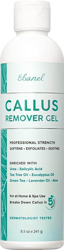 Ebanel Professional Callus Remover for Feet with 20% Urea, Epsom Salt, Salicylic Acid, Glycolic Acid, Heel Toe Foot Callus Remover Gel Peel Exfoliator Dead Skin Removal for Feet, Cracked Heel Repair