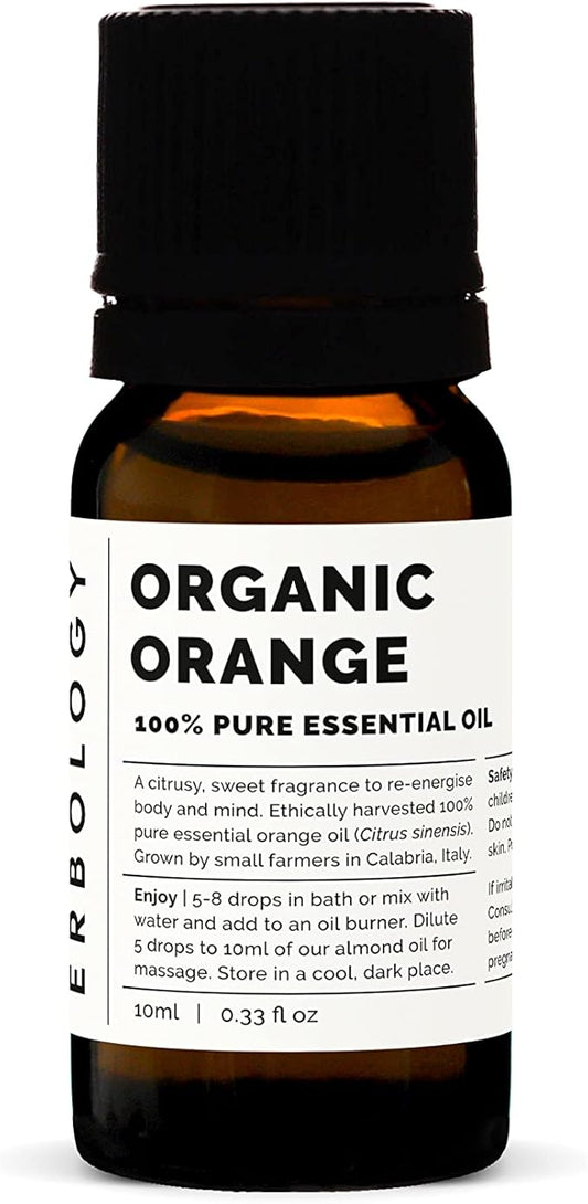 Erbology Organic Pure Orange Essential Oil 0.34 fl oz - Small Batch - Sustainably Sourced Straight from Farm in Italy
