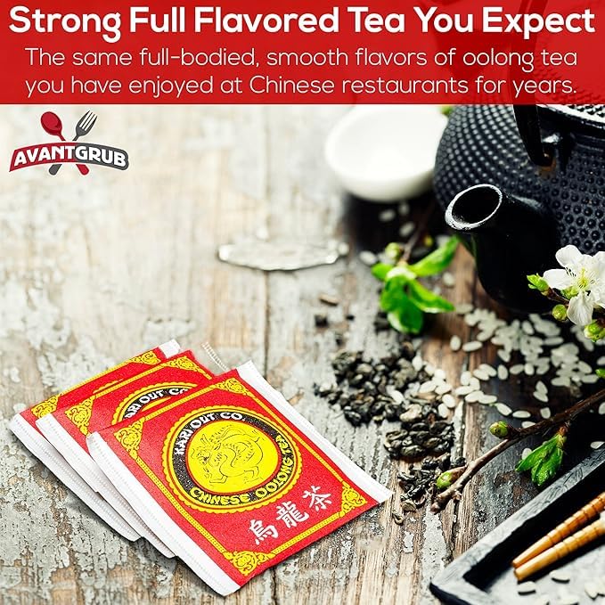 Authentic Restaurant-Grade Oolong Tea Bags 300 Pk. Premium Chinese Tea Sachets for Hot or Iced Caffeinated Drinks. Individually Packed Semi-Fermented Drink for Detox, Health Diet, Energy 19.2 Oz.