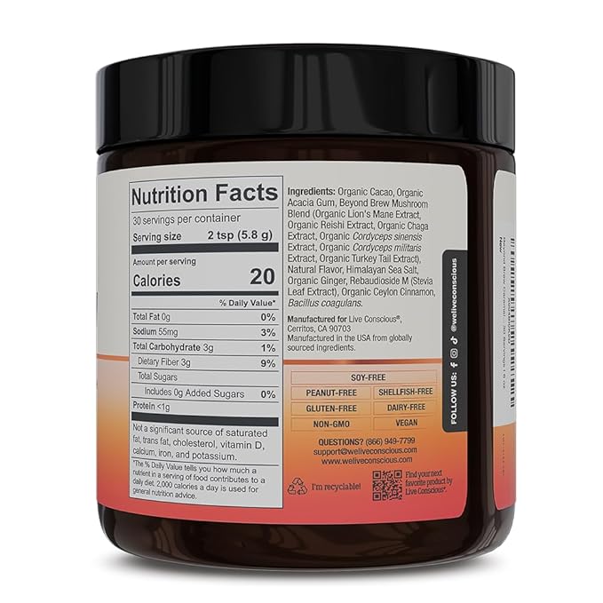 Beyond Brew Caramel Macchiato Coffee Alternative - Low Caffeine Superfood - Powerful Mushroom Complex with Lion’s Mane, Reishi & Chaga - Brewed Drink with Prebiotics & Probiotics (2-pack)