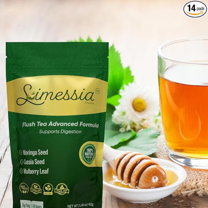Sl-imessia Natural Herbal Tea – Digestive Support Blend with Lotus Leaf, Cassia Seed, Mulberry Leaf & Green Tea | 14 Caffeine-Free Tea Bags | by Robutop