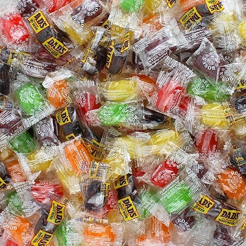 Assorted Flavored Bulk Hard Candy, Bulk Individually Wrapped Mixed Fruit and Root Beer Barrels, by Queen City Candy Cave (1 Pound)