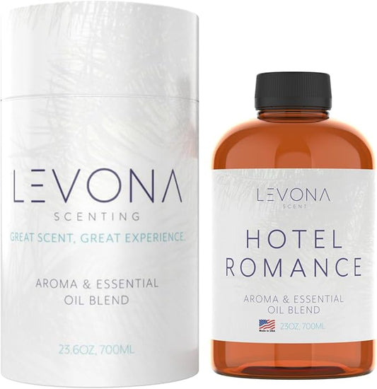 Levona Scent Essential Oil - Aroma for Home, Office, Hotel & Spa, Ideal for Humidifiers & Diffusers, Fragrance with Grapefruit Peel, Fresh Lemon, Litsea - 700ml / 23 fl oz, Hotel Romance