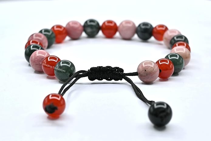 Natural Healing Crystal Bracelet for Women - Mens Bracelet Energy Balancing Gemstones Set - Adjustable Stone Bead Bracelet for Men and Women - Chakra Crystal Therapy Accessory, Meditation