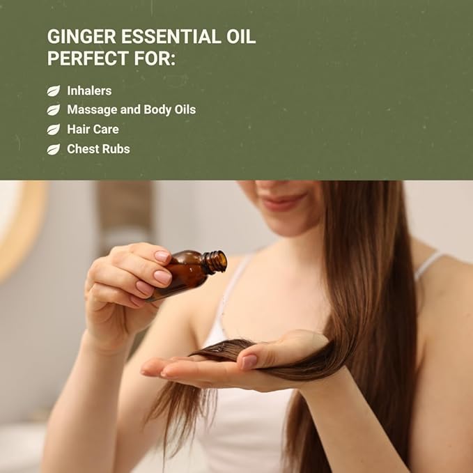 Ginger Essential Oil - Direct from Bio-Young Aromas - Pure Ginger Oil for Skin - Aceite de Jengibre - Aromatherapy 100% Therapeutic Premium Grade (8oz)