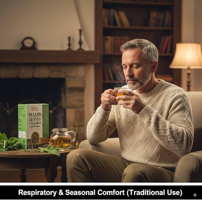 Herbs Botanica Mullein Leaf Tea Loose Leaves Mullein Herb Mullen Respiratory Health, Skin Health, Supports Digestive Health Soothing Sore Throats 4 oz