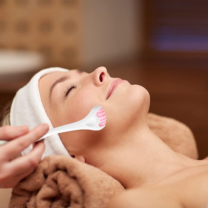 2 Pcs Muscle Roller Stick for Fascia Body Cellulite Face Massage - Manual Tools for Neck Arm Back Leg Relief - Deep Trigger Points Release (Pink)