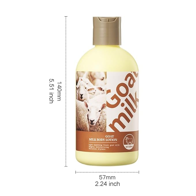 Body Butter - Goat Milk Lotion With Shea Butter, Intensely Hydrating & Softens Dry Skin, Nourishing Face, Body & Hand Moisturizer for Dry & Sensitive Skin, Hydrating Cream, Gentle Skincare 8.81 oz