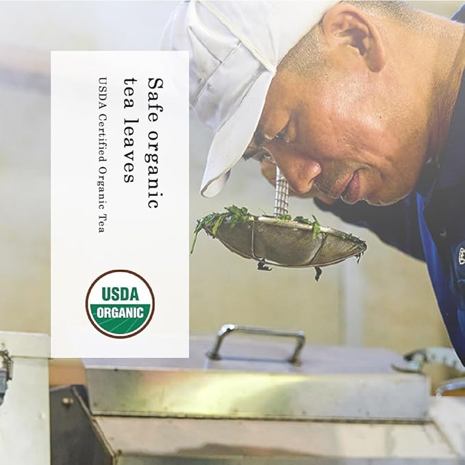 TOMOSAN Hojicha Tea - Japanese Organic Loose Leaf Premium Green Tea - Roasted Kukicha & Sencha Blend, Low Caffeine, USDA Certified, Uji-Kyoto, 100g/3.5oz