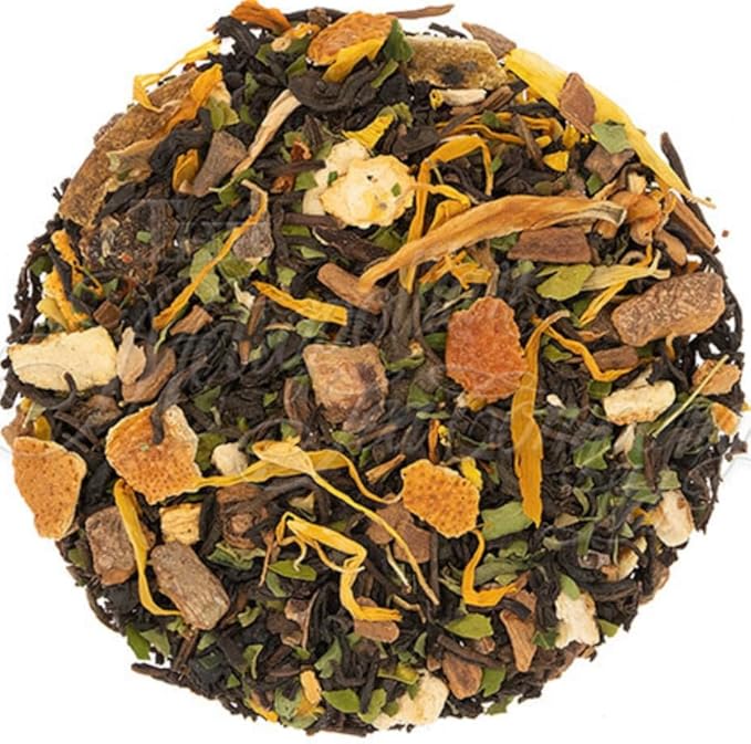 Denise's Fine Tea, USDA Organic, Decaf Orange Spice, Decaf Flavored Black Tea, Loose Leaf (100g) - Caffeine removed naturally using CO2