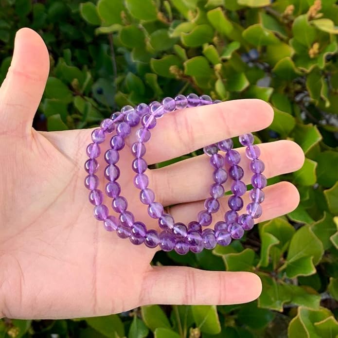 Adabele 1pc Natural Stretch Gemstone Bracelet 6mm (0.24 Inch) Bead 7" 7.5" 8 inch Healing Crystal Quartz Energy Chakra Jewelry Women Birthday Gift