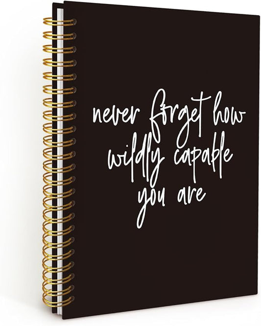 Employee Appreciation Gifts, Team Gifts for Employees, Inspirational Gifts for Friend Coworker, Never Forget How Wildly Capable You are Office Supplies Hardcover Spiral Notebook 5.5x8.3