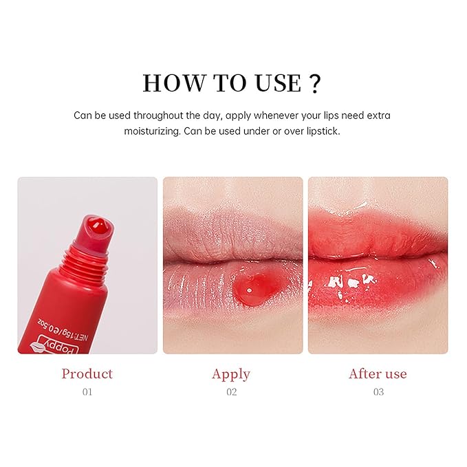 4 Color Glossy Lip Balm Butter Lip Gloss，Moisturizing Non Sticky High Shiny Finish Lip Glow Oil, Natural Plumping Lip Tint Lip Care & Repair Lip Mask for Soft & Smooth & Protect Dry Lip