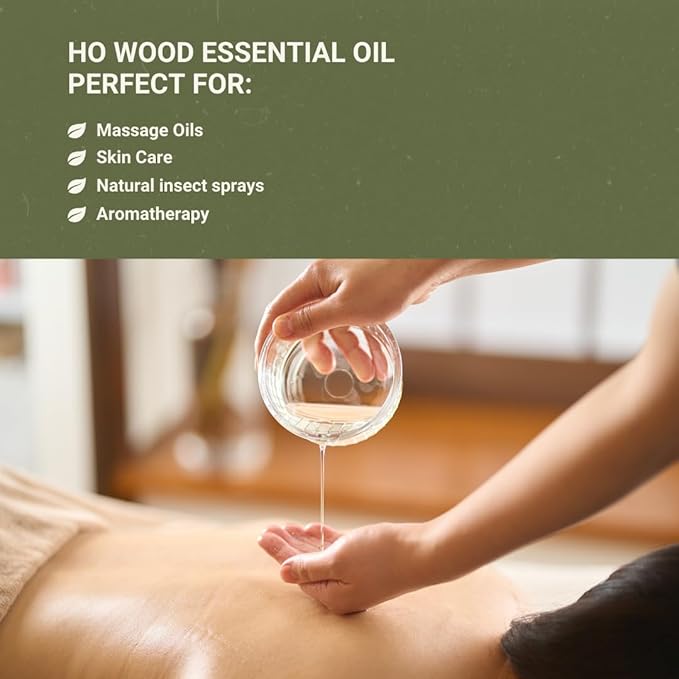 Ho Wood Essential Oil Direct from Malagassi - Ho Wood Essential Oil for Diffusers, Candle-Making, Soap-Making, Aromatherapy, for Skin and Hair (22lbs)