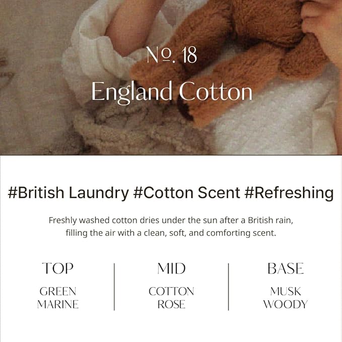 hetras Objet Diffuser Gift Set 6.7 fl.oz. 2 Pack | England Cotton - Soft & Clean Scent | Long-Lasting Scented Room Fresheners with 8 Reed Sticks for Home Fragrance Bedroom Bathroom Shelf Décor