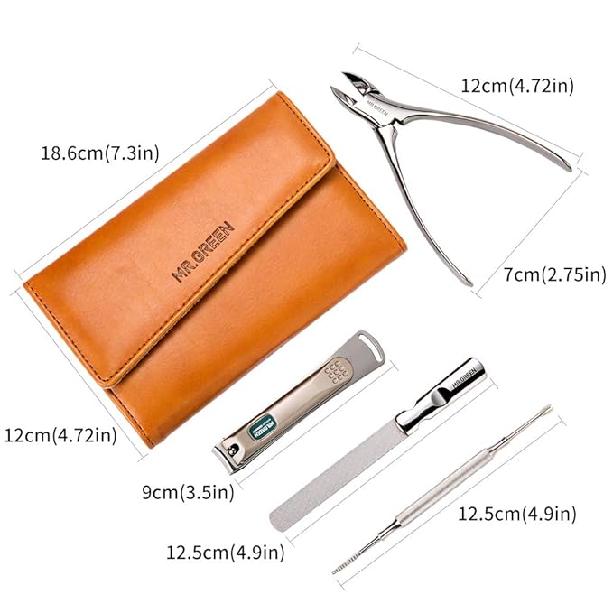 4 Pcs Manicure Set, Pedicure Sets, Nail Clipper Stainless Steel Professional Nail Cutter with Travel Case