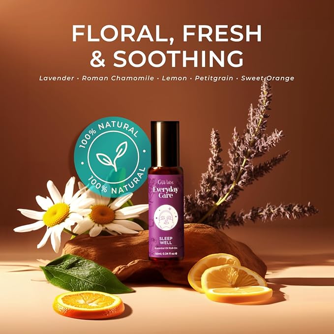 Gya Labs Sleep Essential Oil Roll On - 0.34 Fl Oz - Travel Size Roller for Camping, Skin, Aromatherapy Relief, Convenience