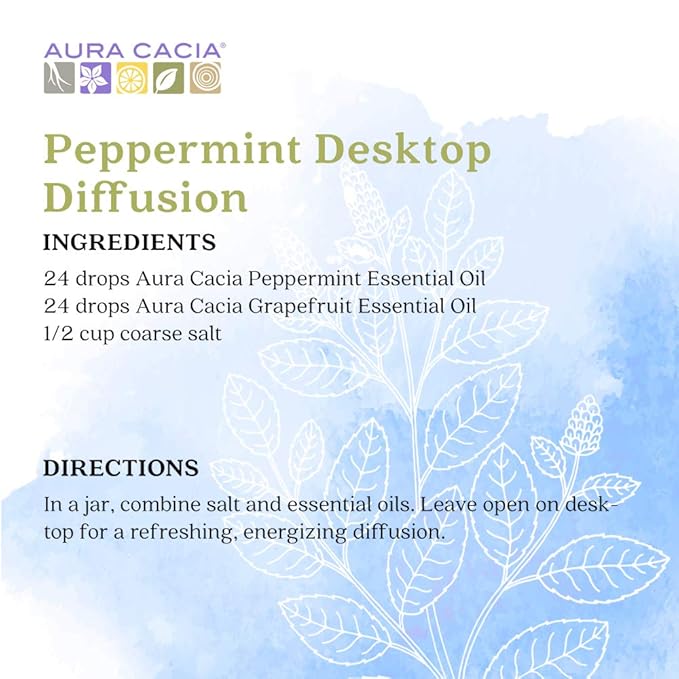 Aura Cacia 100% Pure Peppermint Essential Oil | GC/MS Tested for Purity | 120 ml (4 fl. oz.) | Mentha piperita