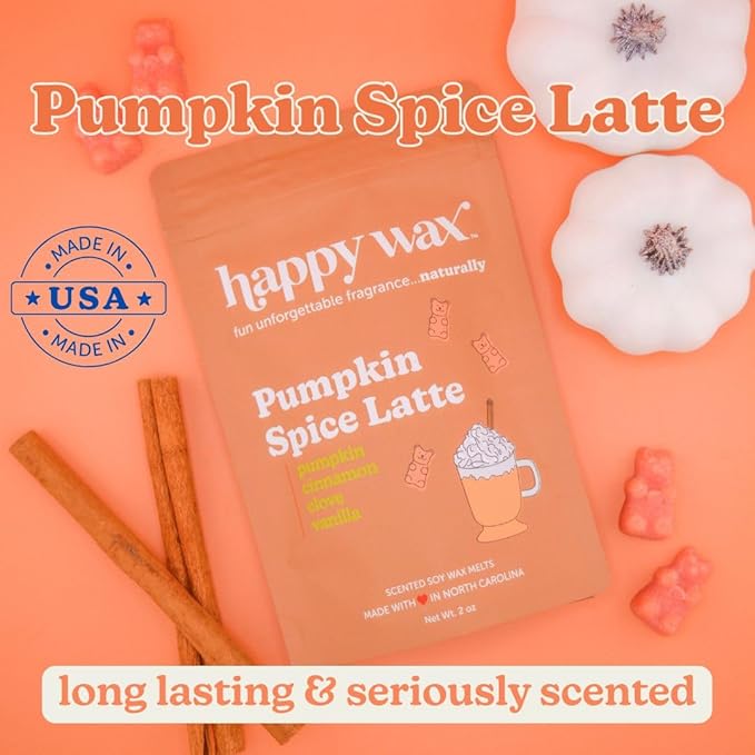 Happy Wax Forever Fall Collection Scented Natural Soy Wax Melts – 6 Total Oz. Collection Includes Apple Picking, Pumpkin Spice Latte and Autumn Breeze