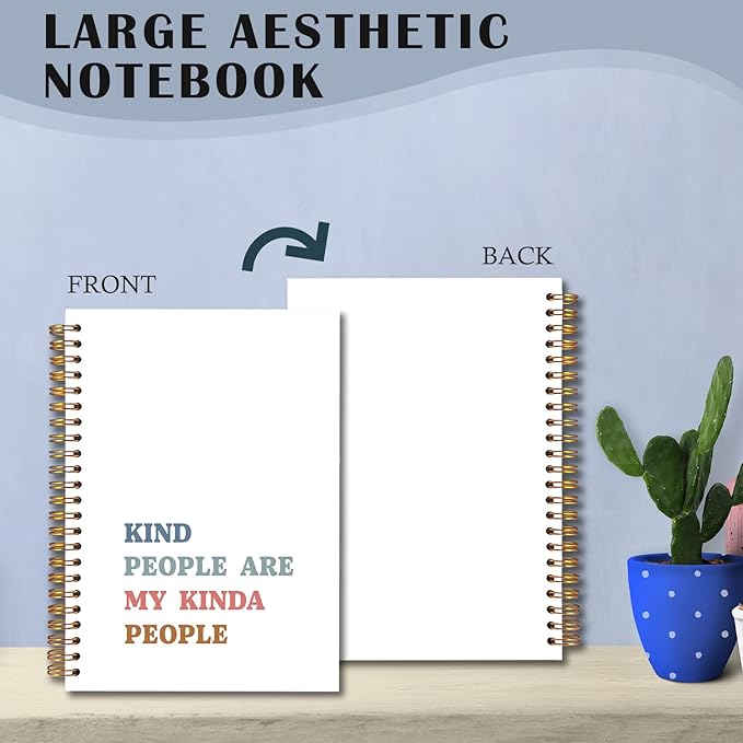 Kind People Are My Kinda People Inspirational Spiral Notebooks, Motivational Quote Journal, Positive Journals for Writing, Motivational Notebook for Note Taking, 5.5x8.3 Inch