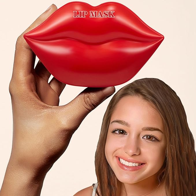 20PCS Collagen Lip Masks,Lip Care Lip Pads Great for Moisturizing,Nourishing & Firms Lip,Lip Sleeping Mask for Plumping Your Lips. (YUEHAO Lip Mask Red)