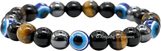 Natural Healing Crystal Bracelet for Women - Mens Bracelet Energy Balancing Gemstones Set - Adjustable Stone Bead Bracelet for Men and Women - Chakra Crystal Therapy Accessory, Meditation