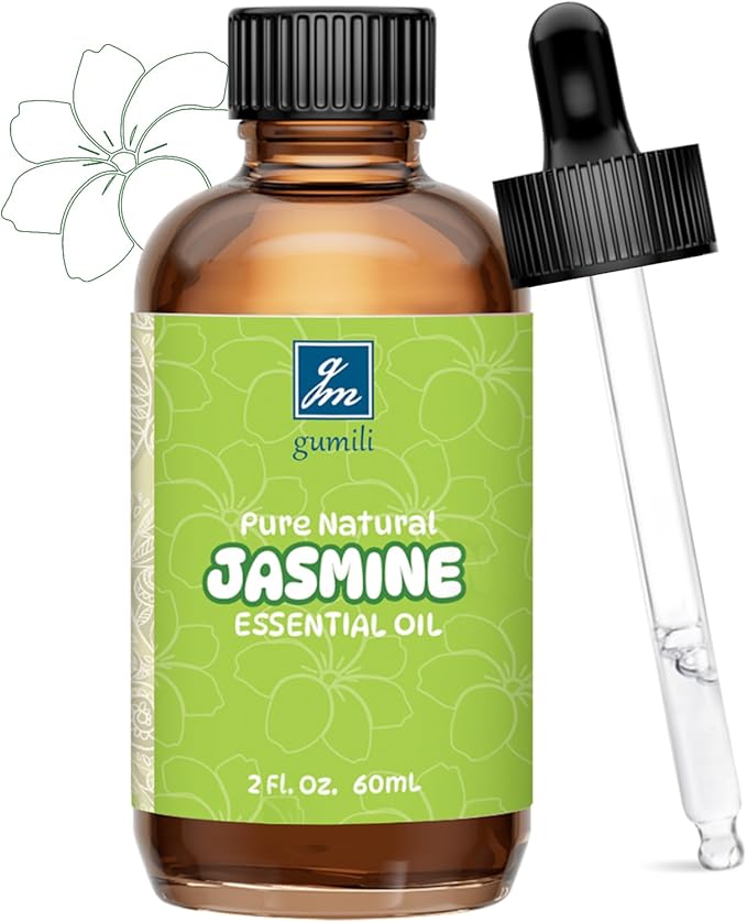 Jasmine Essential Oil 2 Oz, 100% Pure Jasmine Oil for Diffuser, Skin, Hair, Body & Face, Perfume, Floral Scent for Relaxation, Aromatherapy & Massage