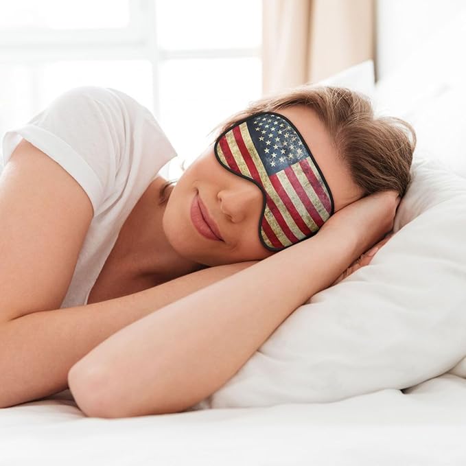 Vintage American Flag Sleeping Eye Mask Eye Mask for Sleeping Soft Comfort Eye Shade Blackout Eye Cover for Deep Rest Travel Nap Meditation
