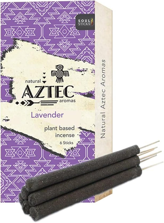 Soul Sticks Aztec Cinnamon Resin Incense Sticks, 90 Hrs Burn Time – 100% Natural, Hand-Rolled & Slow-Burning 6 Pcs| Artisan Blend for Yoga, Meditation, Relaxation, Aromatherapy (Lavender)