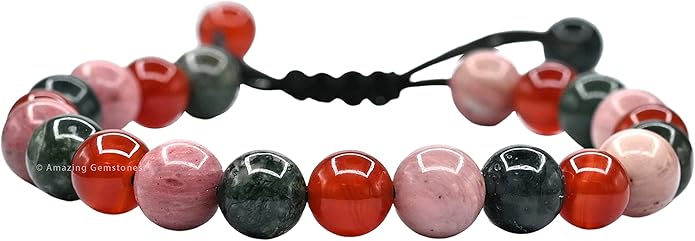 Natural Healing Crystal Bracelet for Women - Mens Bracelet Energy Balancing Gemstones Set - Adjustable Stone Bead Bracelet for Men and Women - Chakra Crystal Therapy Accessory, Meditation