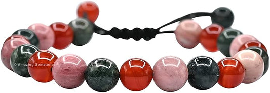 Natural Healing Crystal Bracelet for Women - Mens Bracelet Energy Balancing Gemstones Set - Adjustable Stone Bead Bracelet for Men and Women - Chakra Crystal Therapy Accessory, Meditation