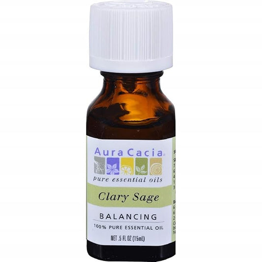 Aura Cacia Essential Oil, Balancing Clary Sage, 0.5 fluid ounce (Pack of 2)