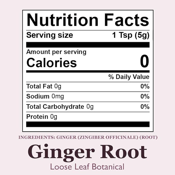 Organic Positively Botanicals Company, Ginger Root, Herbal Tea Loose Leaf Botanical, 16 Ounce