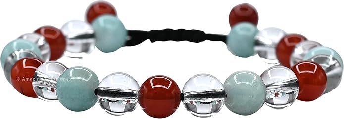 Natural Healing Crystal Bracelet for Women - Mens Bracelet Energy Balancing Gemstones Set - Adjustable Stone Bead Bracelet for Men and Women - Chakra Crystal Therapy Accessory, Meditation