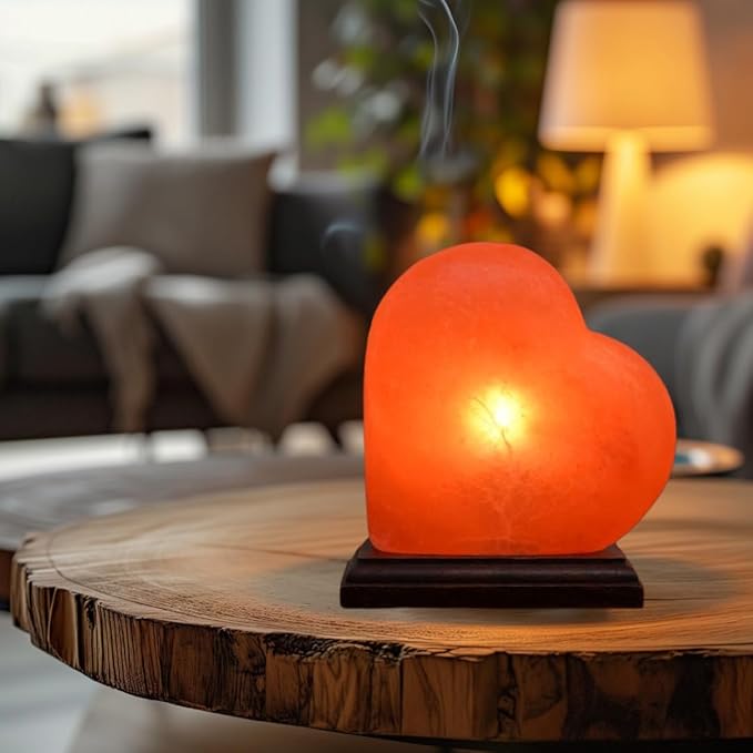Himalayan Pink Salt Heart Lamp Comes with Dimmer Switch and a Pair of Bulbs (Heart2)