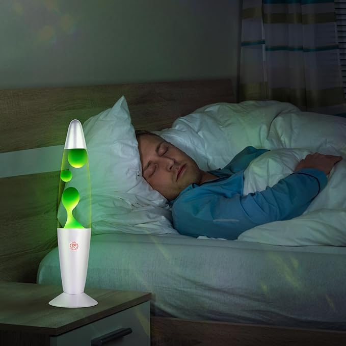 Green Magma Lamp with for Adults Kids Liquid Motion Lamps 13 Inches Mood Night Light with Sliver Base and Cap Decoration for Home Living Room Bedroom Girls Boys