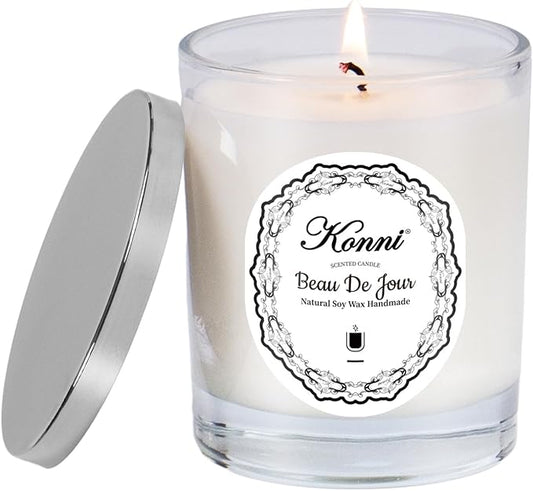 KONNI Scented Candles,Aromatherapy Candle, 7oz Natural Soy Wax Jar Candles, 40 Hour Burn Time, Home Scented Gift for Women & Men Christmas Birthday Mom Best Friends（A Beautiful Day）