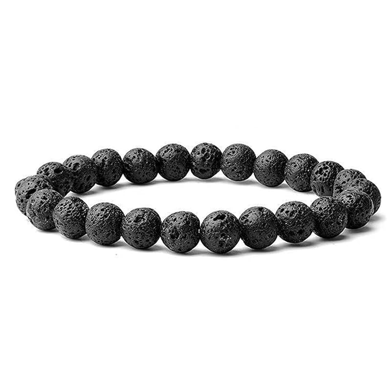 Lava Rock Protection Handmade Bracelets For Men Women Attract Wealth Chakra Feng Shui Stretchy Beaded Bracelets Lucky Anxiety Bracelets For Women (lava)