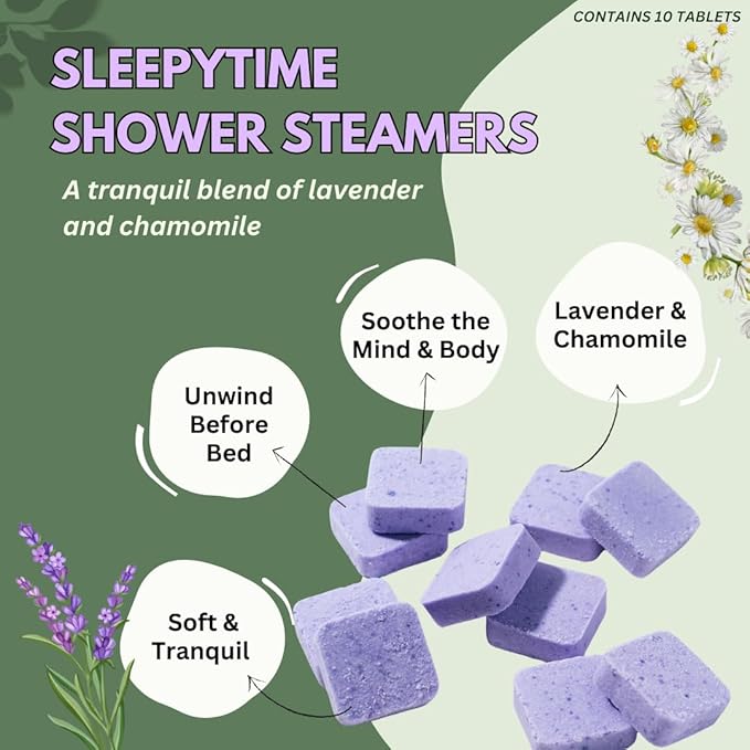 Lavender Shower Steamers Aromatherapy with Essential Oils, Made in The USA Shower Bombs, Shower Bomb Aromatherapy, Relaxing Gifts for Women, Spa Day Gifts, Birthday Gifts for Women and Men