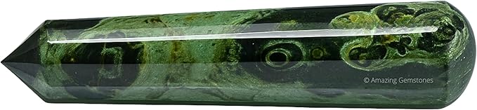 Amazing Gemstone Kambaba Jasper Crystal Wand Massage Stick - Pelvic Wand Gua Sha for Adults - Crystals and Healing Stones Massage Wands for Adults Gifts (Pointed)
